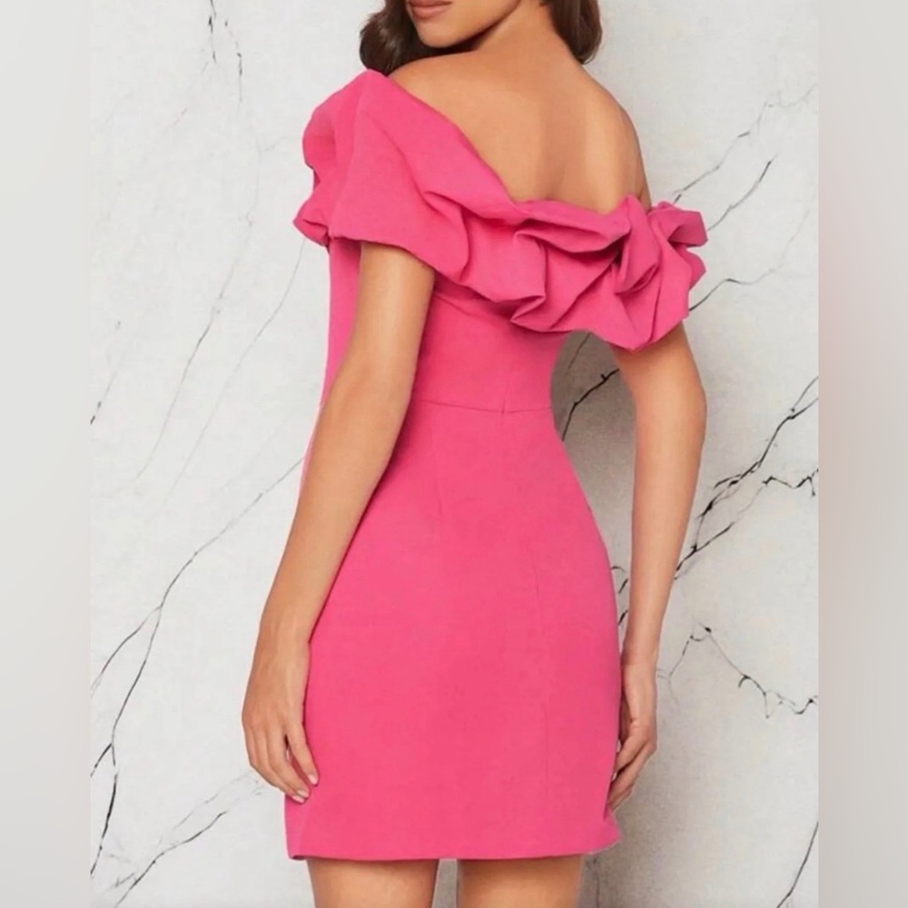 SHEIN Strapless Pink Ruffle Dress - Picture 3 of 12